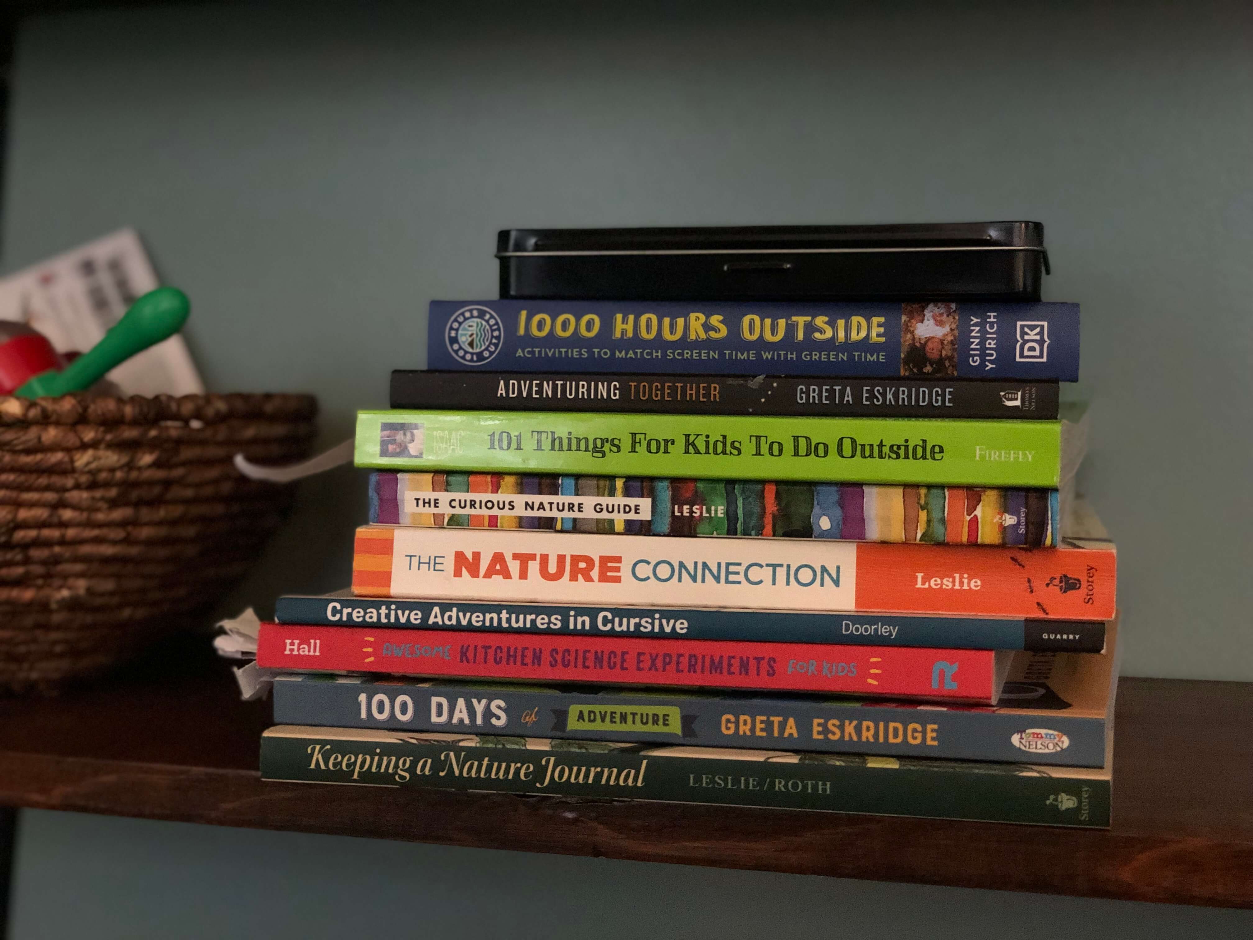 stack of outdoor books